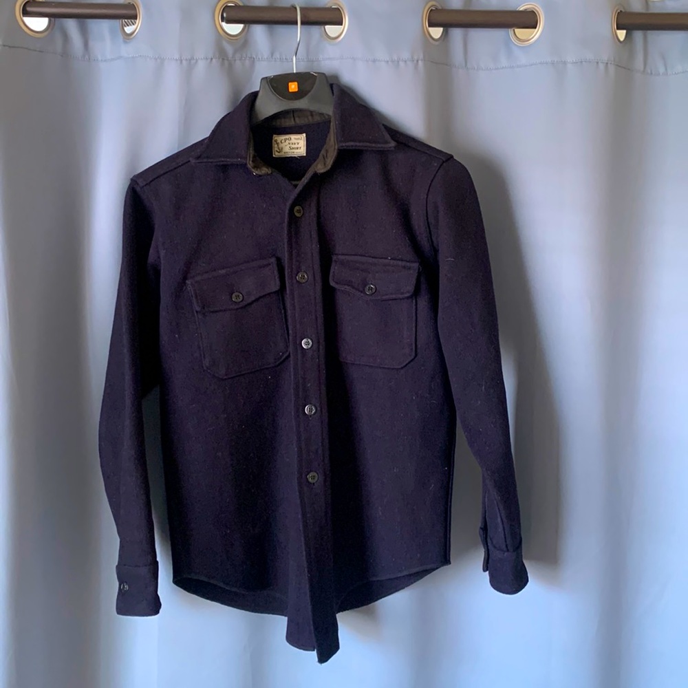 AUTHENTIC 1950s VINTAGE Melton US Military Naval Wool CPO Casual Peacoat.